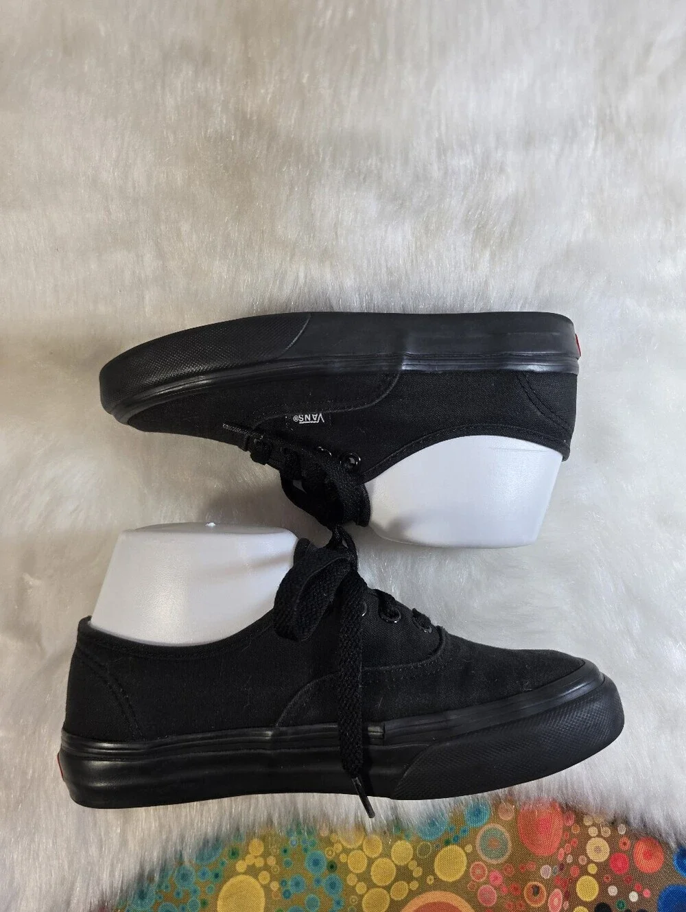 Vans Authentic Men-Women-Youth Black Canvas Low-top Lace-Up Sneakers